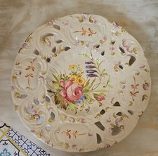 Grande assiette décorative italienne Bassano – faïence peinte à la main – charme