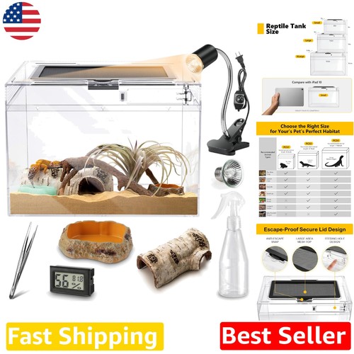 Reptile terrarium 7pc starter - 7pc,
