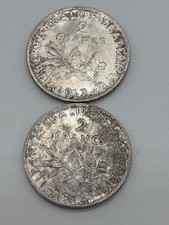 Lot 2 pièces 2 francs argent