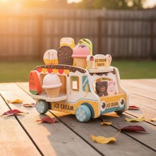 Chariot à Glaces En Bois