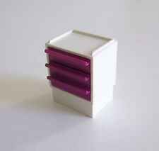 PLAYMOBIL (Y1235) HOPITAL - Meuble Blanc 3 Tiroirs Violet Cabinet Pédiatre 3926