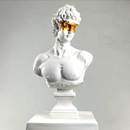 Masque doré statue - , david