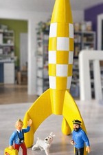 Fusée tintin jaune blanc - tintin,