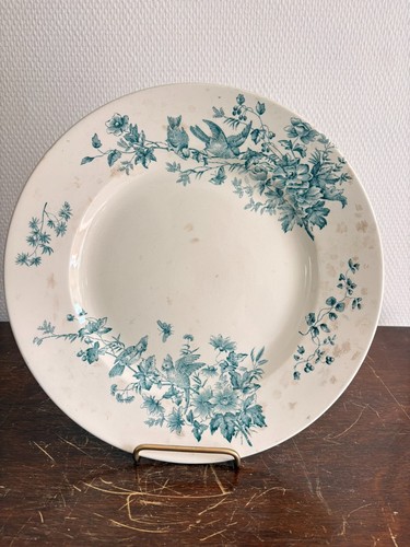 Plat rond faïence longwy - faïence,