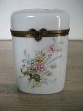 Ancienne Boite Etui en Porcelaine de Limoges peint main à décor Floral