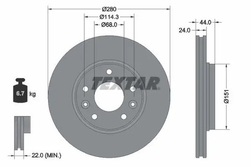 Disque frein ventilé de - frein,