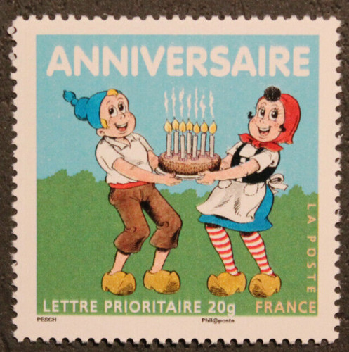 Timbre france anniversaire - -,