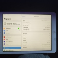 Apple Ipad air Model A1474 Gris Bon état