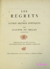 LES REGRETS ET AUTRES OEUVRES POETIQUES DE J. DU BELLAY P. Hérault 1944  55 €