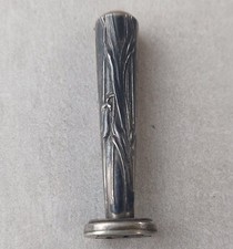 Ancien petit tampon / sceau / cachet monogramme HJ, en argent