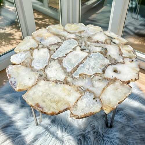 White agate coffee table top - agate,