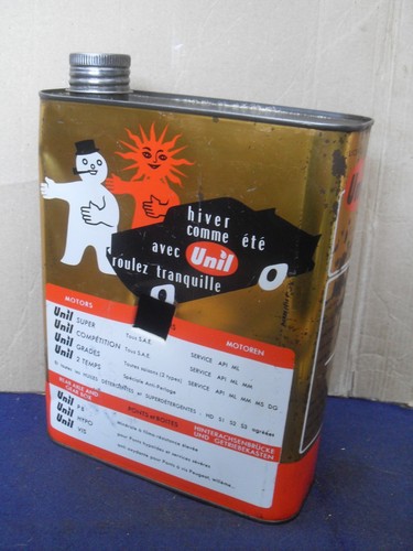 Bidon ancien huile garage - huile,
