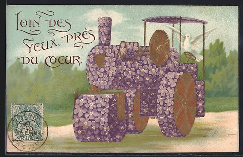 Carte postale gaufrée - , pigeon