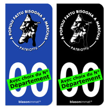 Autocollant plaque d'immatriculation Ribellu Corse - Patriottu