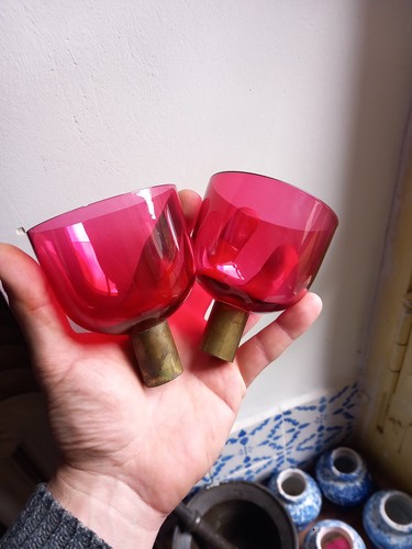 Paire verrine rouge - verre, de