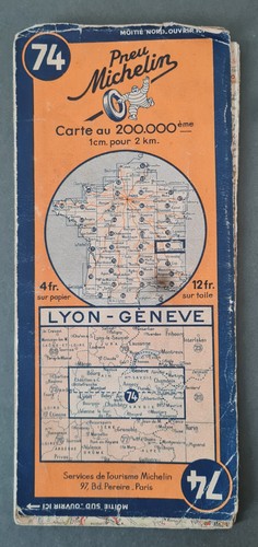 Carte routière ancienne