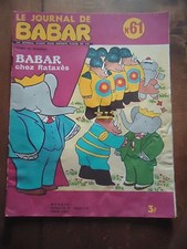 * LE JOURNAL DE BABAR N° 61 * 1974 Laurent de Brunhoff rhinocéros éléphant
