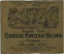 Etiquette Chateau Cantenac-Brown 1943. 