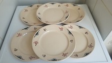 6 Anciennes Assiettes Plates en faïence Motifs ART DECO