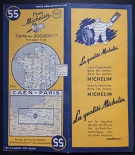 § carte MICHELIN 55 CAEN - PARIS - 1952