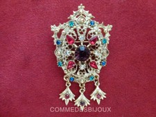 Broche "Miroir Belle au Bois Dormant" Multi cristal Château - Bijoux pur Vintage