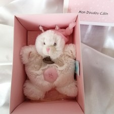 Doudou ours câlin rose et