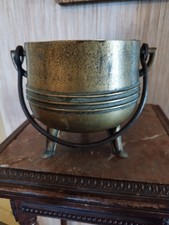 Chaudron en Bronze XVIIIème Siècle Anse en Fer Forgé