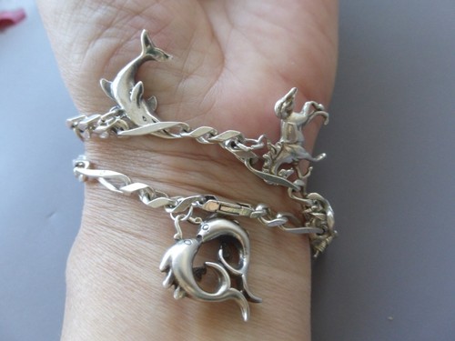 Bracelet ancien argent massif - bracelet,