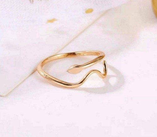 Bague ajustable solide - en, or