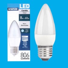 1x 8W (=60W) Perle Bougie Économiseur D'Énergie LED Es E27 Ampoule Lampe 6500K