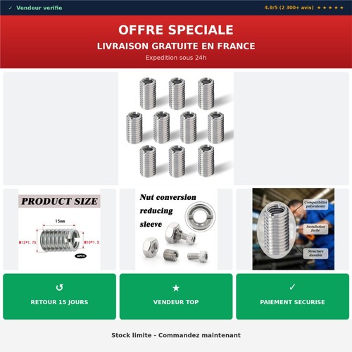 Inserts filetés m12 vers m10 - filetés,