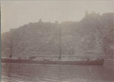 France, Vue de la gabare fluviale les 2 frères, Vintage print, circa 1895 Tirage