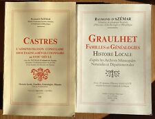 Lot 2 livres CASTRES - GRAULHET, familles généalogies RARE