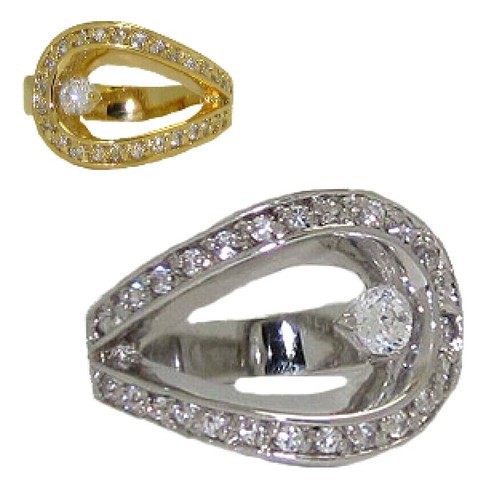 Ring argent 18kt jaune - argent,