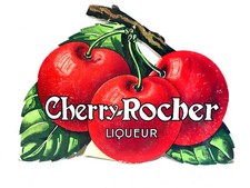 Ancien Carton Publicitaire Cherry Rocher Liqueur