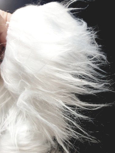 Tissu fausse fourrure blanche - fourrure,