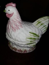 Terrine, pot,  boîte vintage poule barbotine Caugant