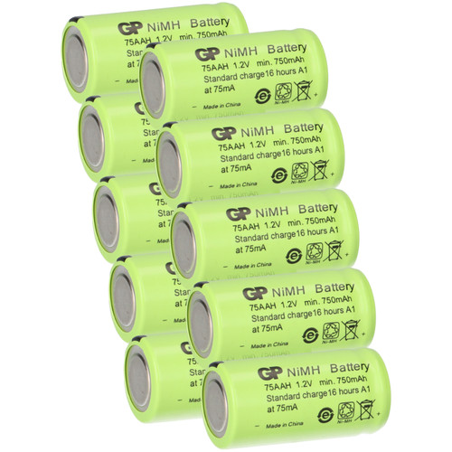 10x gp75aah nimh batterie - 10x,