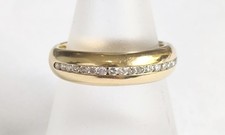 ALLIANCE JONC EN OR JAUNE 18K ET DIAMANTS 0,18 CT 4,11 g T59