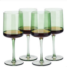 Lot 4x verre à vin verres à pied teinté vert boisson cocktail