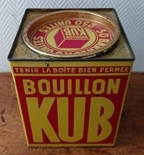 Vintage: ancienne jolie boite tôle publicitaire Bouillon KUB  CA05