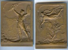 Médaille de table - ATHENES 1906 commémoration jeux olympiques VANNIER  d=70x49m