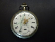 montre gousset,1900, remontoir cylindre 10 rubis,fonctionne,D 45mm