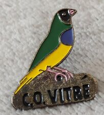 Pins Oiseau Perruche Bird. tête noire. C.O Vitré. 35 ile et vilaine 