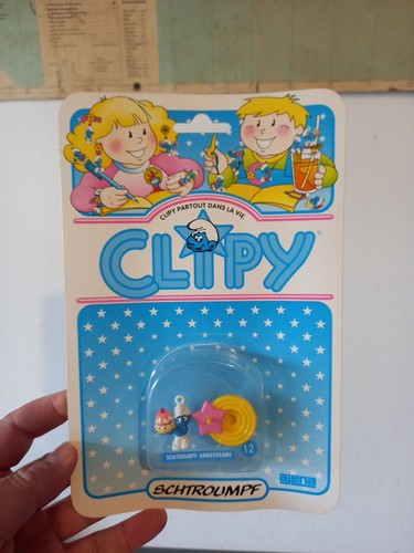 Vintage 1983 schtroumpf clipy - vintage,