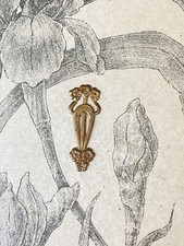 Ancien Ornement en métal doré  fleurs Art nouveau restauration cadre meuble