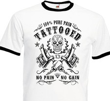 T-shirt TATTOOED  Pain Tattoo Tatouage Old school Calavera Ink Inked Dermographe
