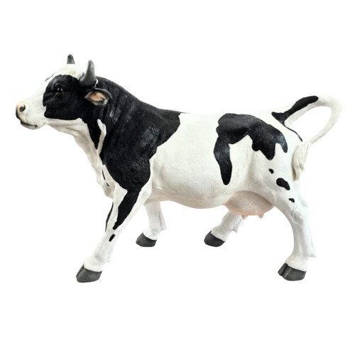 Statue vache résine noir - statue,