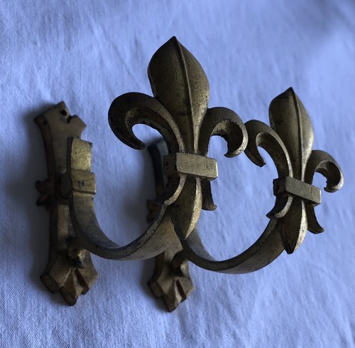 Fleurs lys bronze paire de - fleurs,