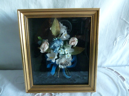 Ancien petit cadre fleurs - ,